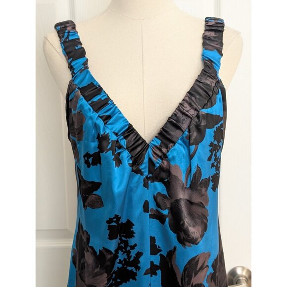 Dries Van Noten Silk Babydoll Slip Dress Sz 36 US 4/6 Blue Black Luxury - Picture 2 of 16